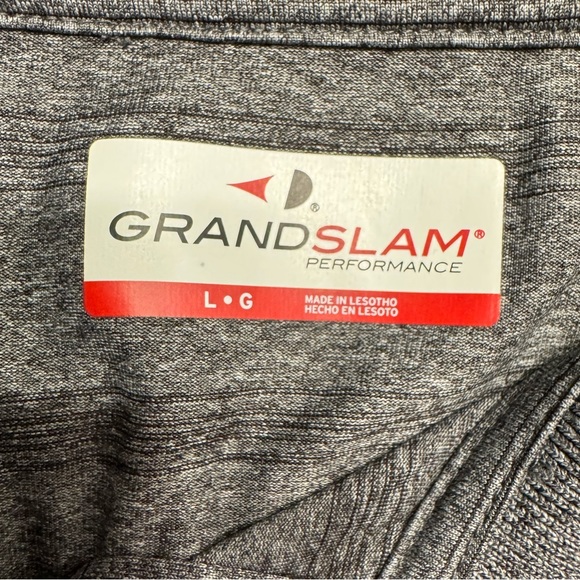 Men’s Grand Slam Performance Gray and Black Striped Golf Polo Size Large - Picture 3 of 3